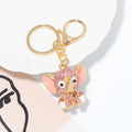 Rhinestone Baby Elephant Keychain Gold Tone Clasp Ring view 7