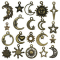 Matte Gold-Tone Sun and Moon Metal Charms with 6 Listed Options view 8