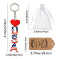 USA Letter Keychain with Red Heart and American Flag Pattern view 2