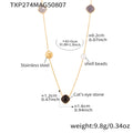Long Gold Chain Square Cat Eye Stone Necklaces Shell Bead view 8