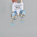 Blue Floral Crystal Drop Stud Earrings Fashion Jewelry for Women view 1