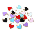 Small Enamel Heart Alloy Charms in Seven Color Options view 1