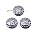 Hammered Round Small Hole Bead for Jewelry Making Supplies view 4