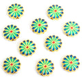 Twelve Petal Enamel Flower Beads in Thirteen Color Patterns view 6