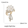Pearl Bouquet Rhinestone Ribbon Brooch Silver Gold Tones view 4