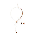 Stainless Tiger Eye Chip Bead Pendant Necklace Earring Set view 5