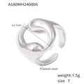 Dual Teardrop Hollow Open Band Metal Finger Ring Size 7 view 7