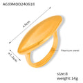Polished Marquise Oval Statement Ring Gold Steel Size 8 view 6