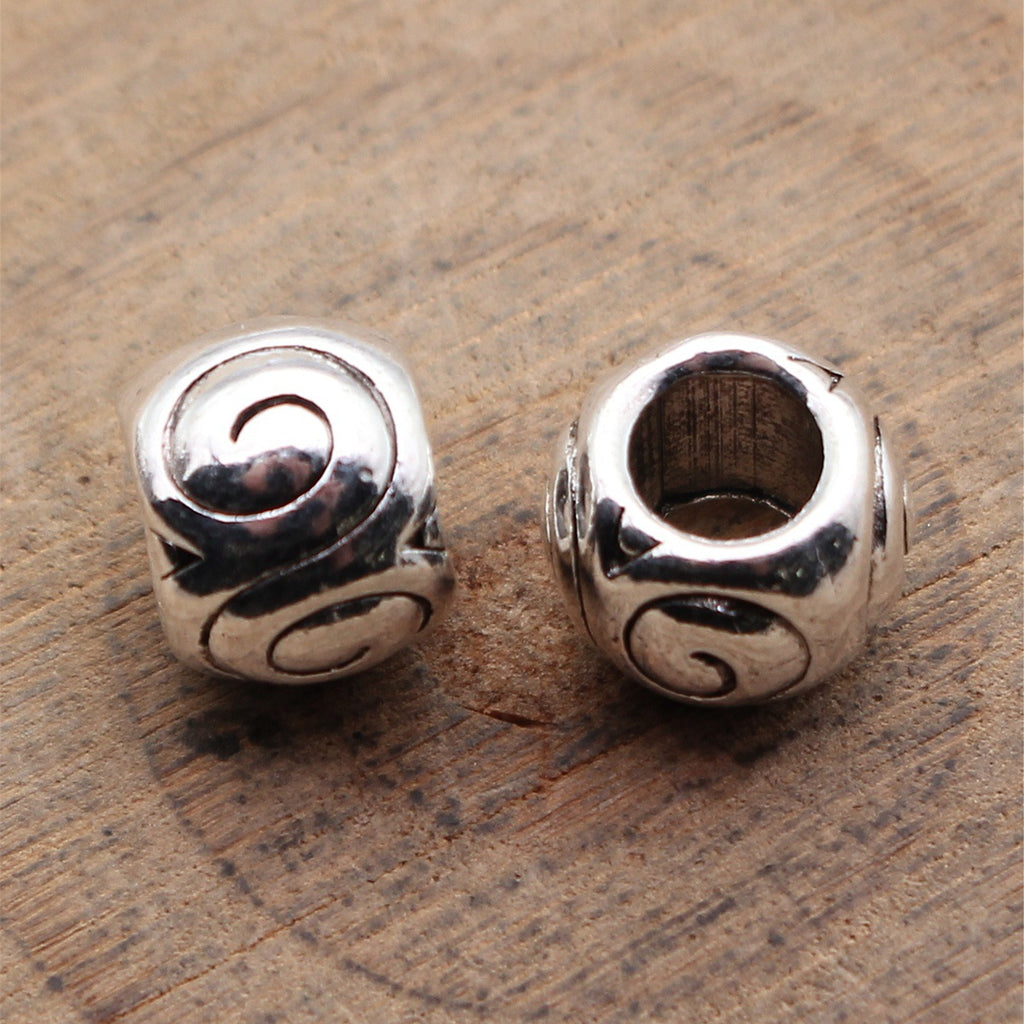 8.8x8.8x7mm 1.5g Multicolor Zinc Alloy Swirl Round Large Hole Beads for Bracelet Necklace DIY Jewelry Making