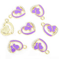 Enamel Heart Butterfly Jewelry Components For DIY Earrings And Bracelets Charms view 8