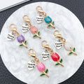 Six Color Tulip Thank You Lobster Clasp Charms for Accessory Making view 3