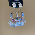 Floral Crystal Pearl Chandelier Stud Earrings With Decorative Metal Accents view 7