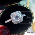 Silver Cushion Halo Clear CZ Pavé Band Engagement Ring view 5