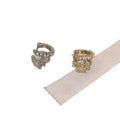 Silver Tone Double Butterfly Crystal Ear Cuff Jewelry view 5