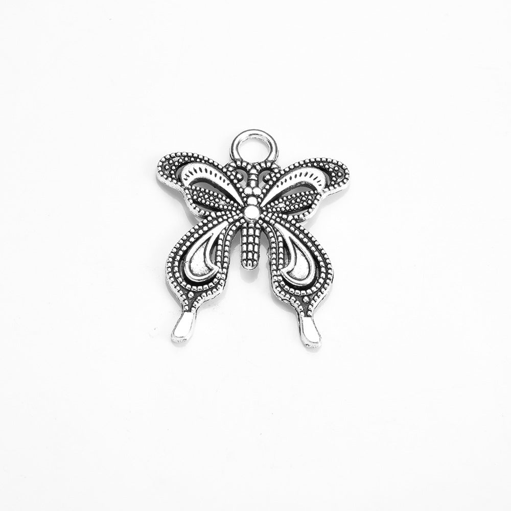 Vintage Alloy Butterfly Charm Pendant 28x24mm