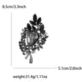 Crystal Leaf Spray Brooch with Faceted Stones for Jackets and Scarves view 12