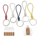 Braided Cord Loop Key Ring Five Color Split Keychain view 1