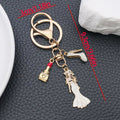 Ten Fashion Dress Lipstick and Handbag Metal Keychain Designs view 6