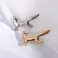 Minimal Fox Brooch With Polished Metal And Sculpted Decorative Details view 3