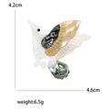 Shell Effect Flying Bird Brooch With Iridescent Perch view 5