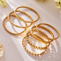 Stainless Steel Geometric Heart Clasp Bangles Gold Steel view 2