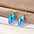 Gold Tone Faceted Irregular Leaf Crystal Effect Hook Earrings view 6