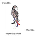 Parrot Enamel Rhinestone Brooch Silver Or Gold Colorways view 6