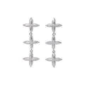 Pearl Bead Cross Pendant Necklace Triple Crystal Cross Drops view 5
