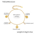 Titanium Steel Sun Disc Coin Necklace Anklet Pearl Natural Stone view 10
