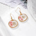 Irregular Gold Frame Resin Dried Flower Earrings 7 Colors view 6