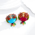 Owl Crystal Two Designs Metal Brooch Pin 3.8 x 4.3 cm view 5