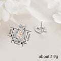 Silver Tone Clear Stone Horseshoe And Cross Stud Earrings view 4