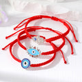Red Woven Cord Silver Tone Hamsa Evil Eye Adjustable Bracelets view 3