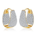 Gold Tone Pavé Triangle Huggie Hoop Earrings Clear CZ view 5