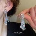 Colorful Crystal Tassel Earrings in Three Ornate Designs view 1