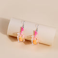 Four Colorful Fruit Drink Cup Novelty Long Hook Earrings view 7