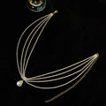 Gold Multilayer Teardrop Clear Look Pendant Necklace view 2