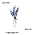 Crystal Wheat Stalk Brooch Heart Base Purple Blue Colors view 5