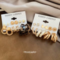 Gold Tone Mixed Stud And Hoop Earring Sets Jewelry view 3