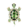 Jeweled Turtle Brooch in Pink Green Clear or Bright Blue view 5