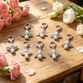 White Cross Bead Angel Keychain Silver Clasp Six Styles view 4