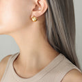 Smooth Dome C Shape Huggie Earrings Copper Gold Steel view 6