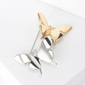 Matte Silver Gold Dual Tone Twin Butterfly Pair Brooch view 3