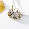 Gold Tone Silver Tone Rabbit Crystal Enamel Metal Brooch Pin view 4