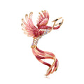 Red Gold Tone Phoenix Enamel Three Designs Metal Brooch Pin view 4