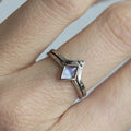 Silver Tone Rhombus Moonstone Look Stacking Ring Set Sizes 6-10 view 2