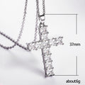 Square Stone Cross Pendant Necklace In Four Color Variants view 5
