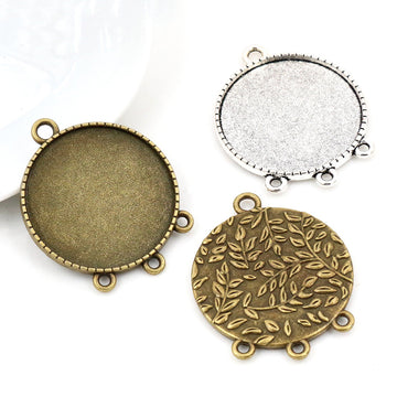 Four Loop Round Pendant Bezel Blank for Cabochon Craft