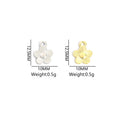 White Five Petal Flower Charms in Gold and Silver Tones view 2