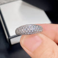 Domed Clear Stone Pave Ring In Polished Silver Tone view 4